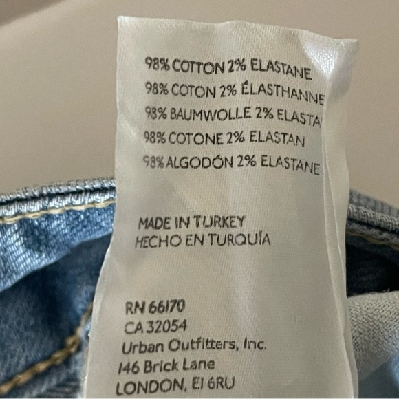 Free People We the free Liv cropped Cotton Elastic Blue Flare Denim Jeans -27 - Picture 9 of 9